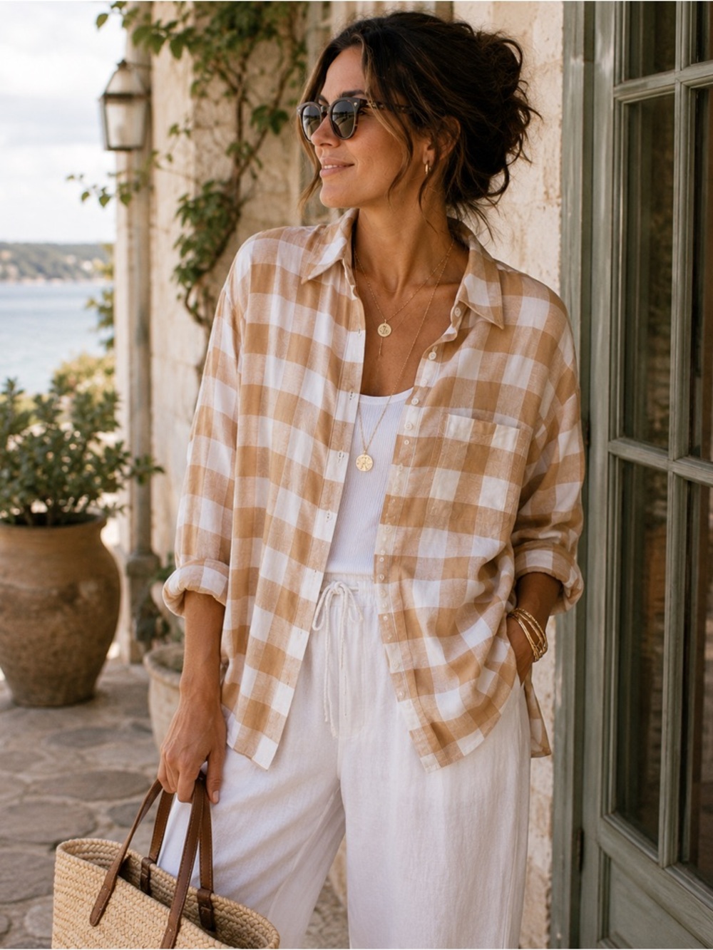 Maeve by Anthropologie Buffalo Check Button Front Shirt | 100% Cotton Medium - Picture 4 of 10